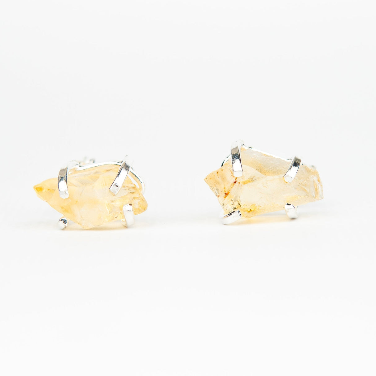 Серьги с цитрином с посеребрением onesize Ct-1