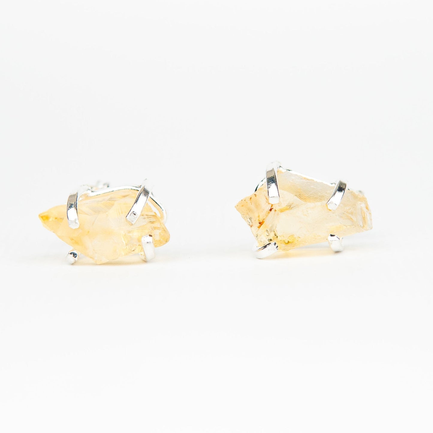 Сережки з цитрином з посрібленням onesize Ct-1