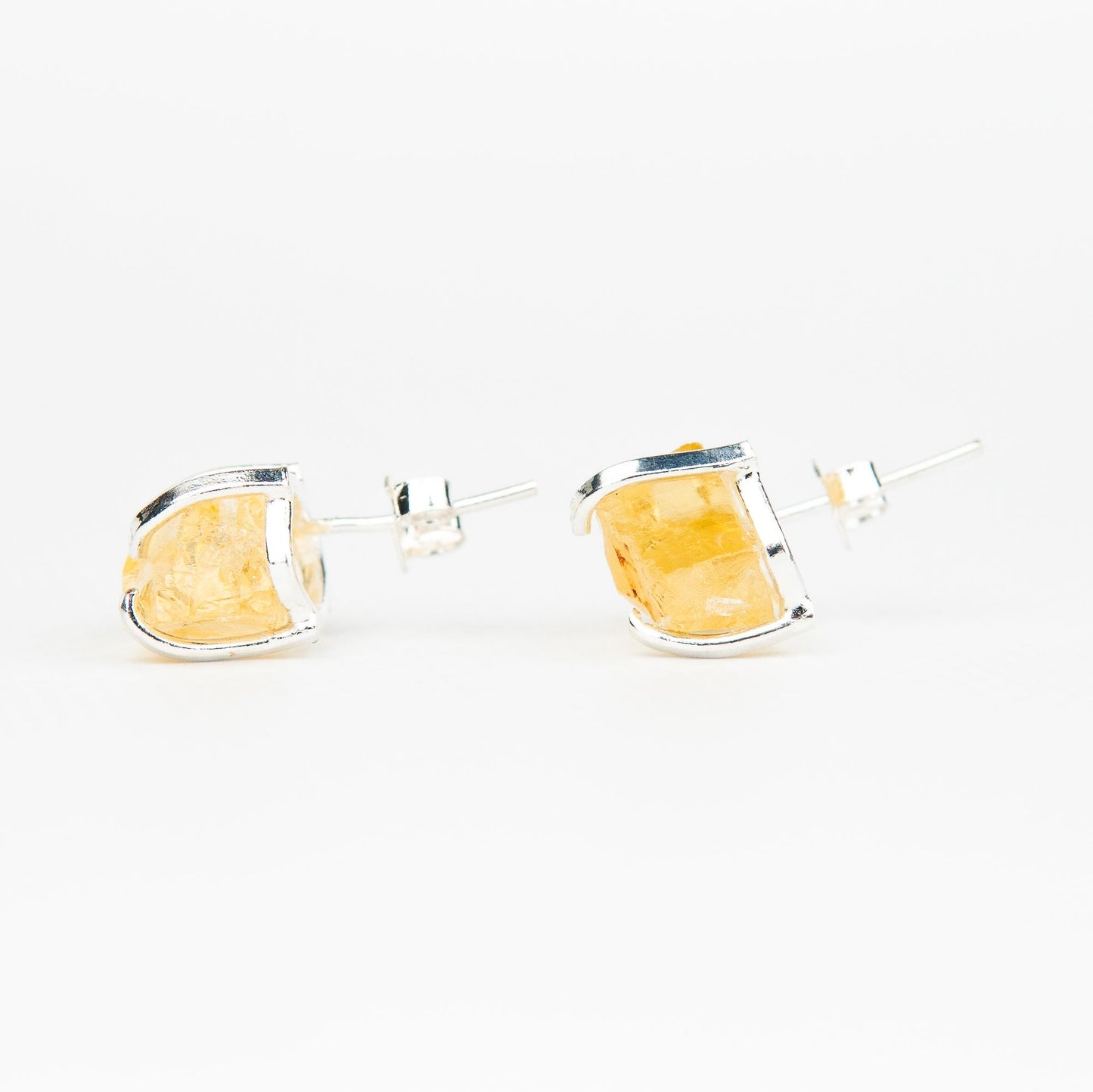 Сережки з цитрином з посрібленням onesize Ct-1