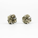 Серьги с пиритом с посеребрением onesize Py-8