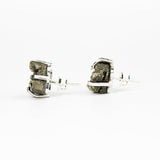 Серьги с пиритом с посеребрением onesize Py-8