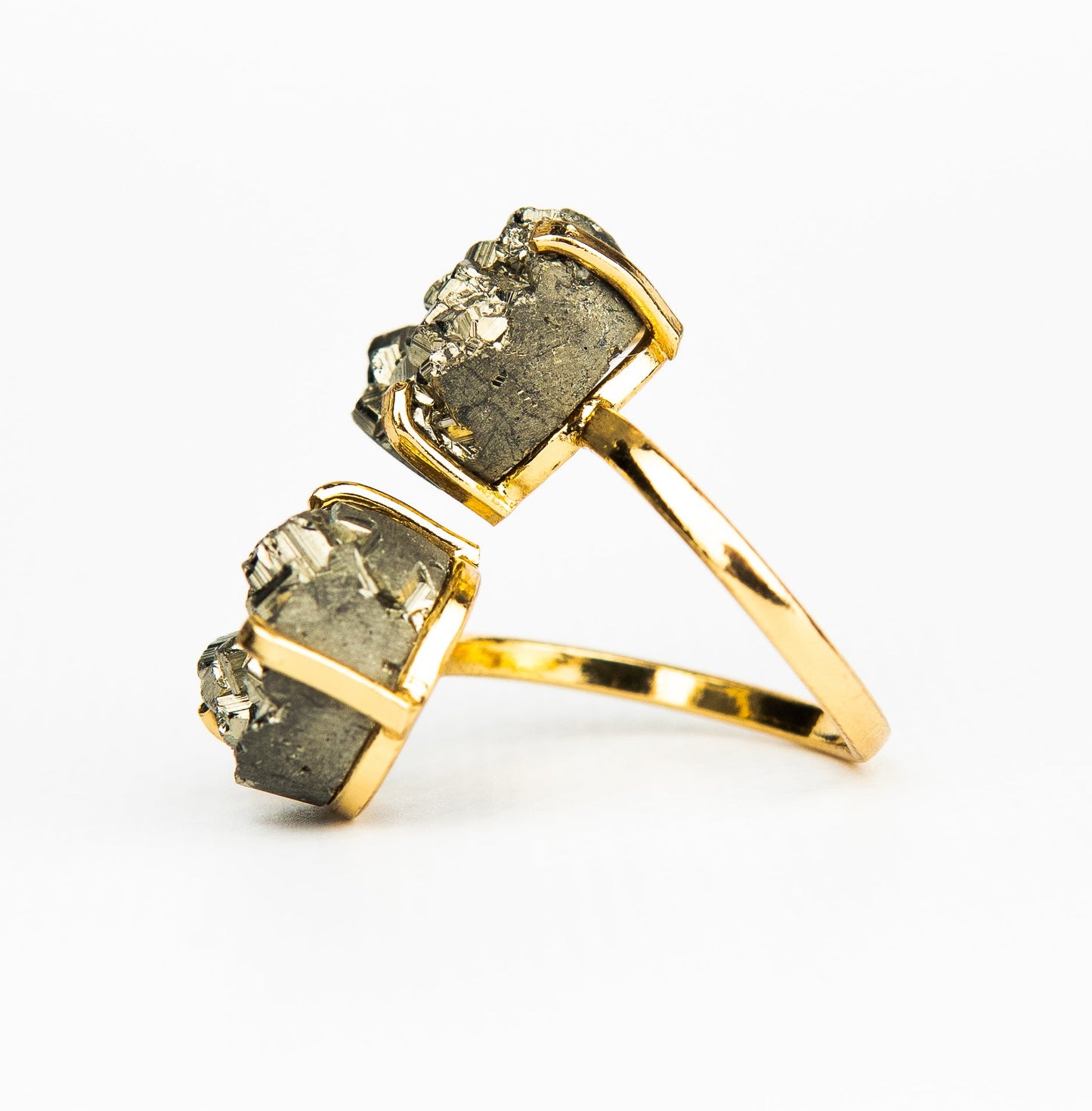 Каблучка з піритом з позолотою onesize Py-102