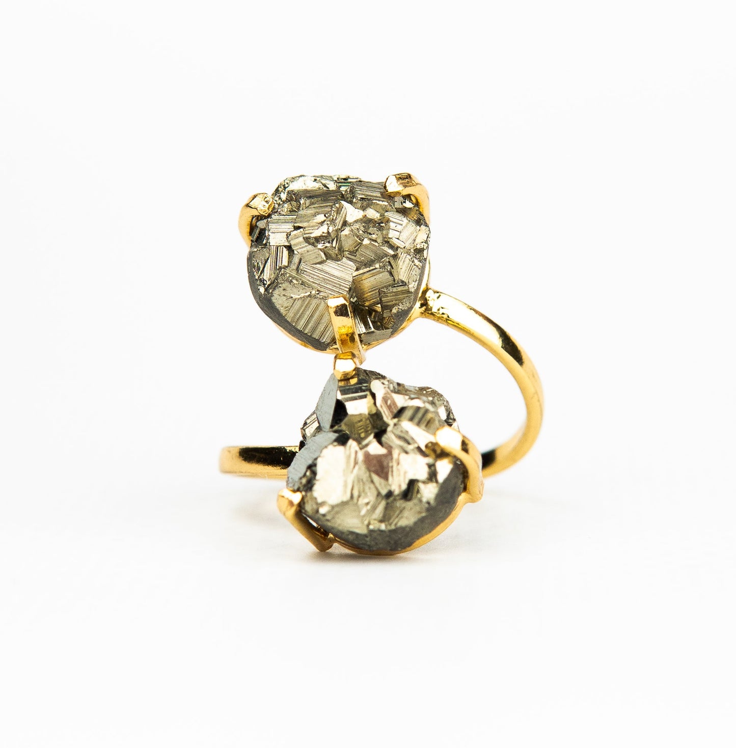 Каблучка з піритом з позолотою onesize Py-103