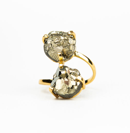 Каблучка з піритом з позолотою onesize Py-103