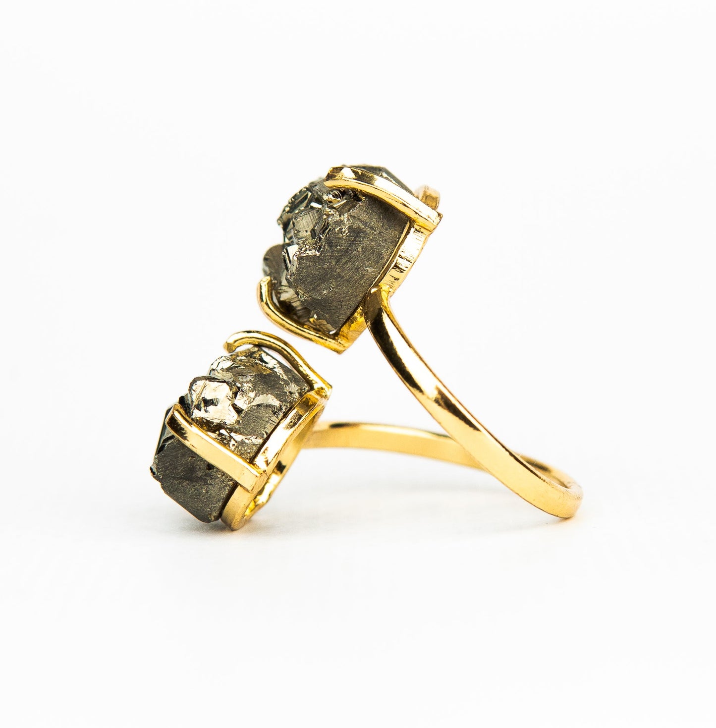 Каблучка з піритом з позолотою onesize Py-103