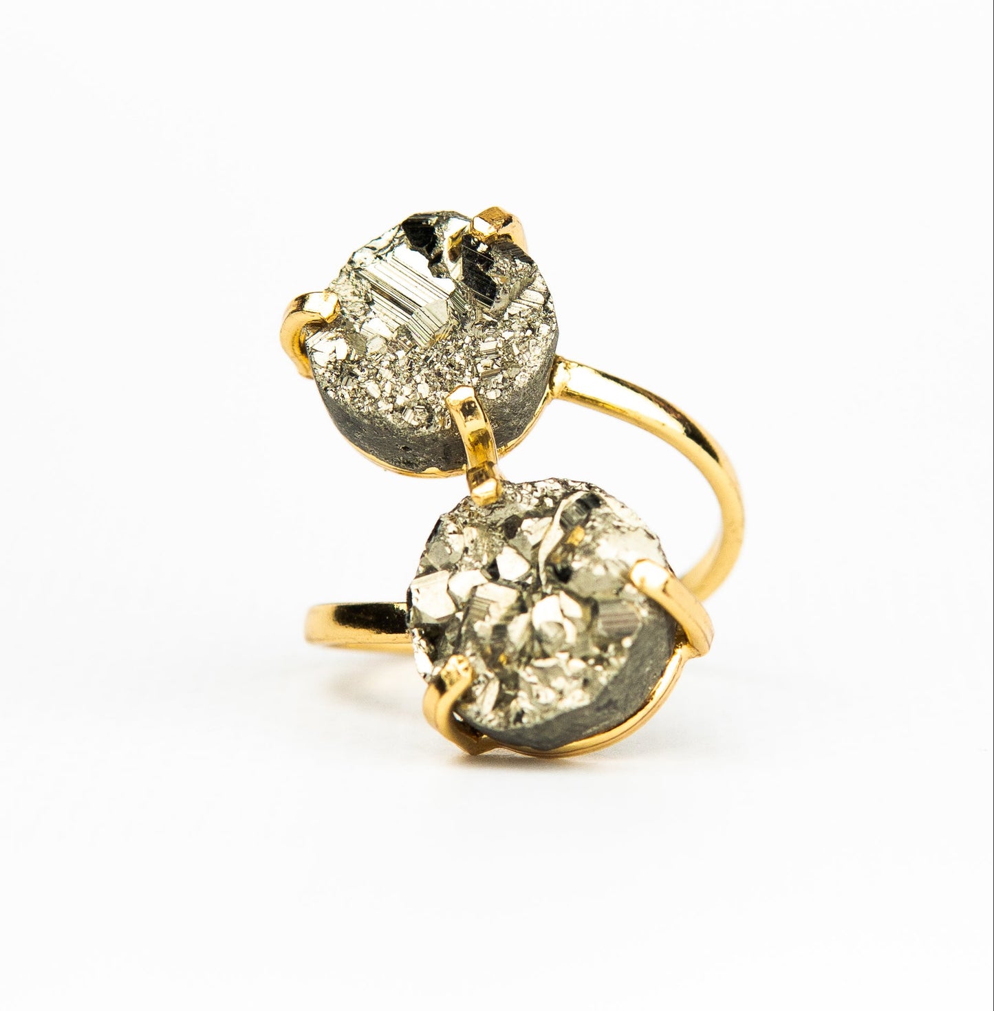 Каблучка з піритом з позолотою onesize Py-104