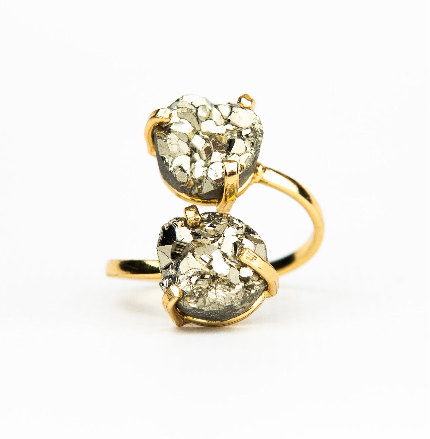 Каблучка з піритом з позолотою onesize Py-106