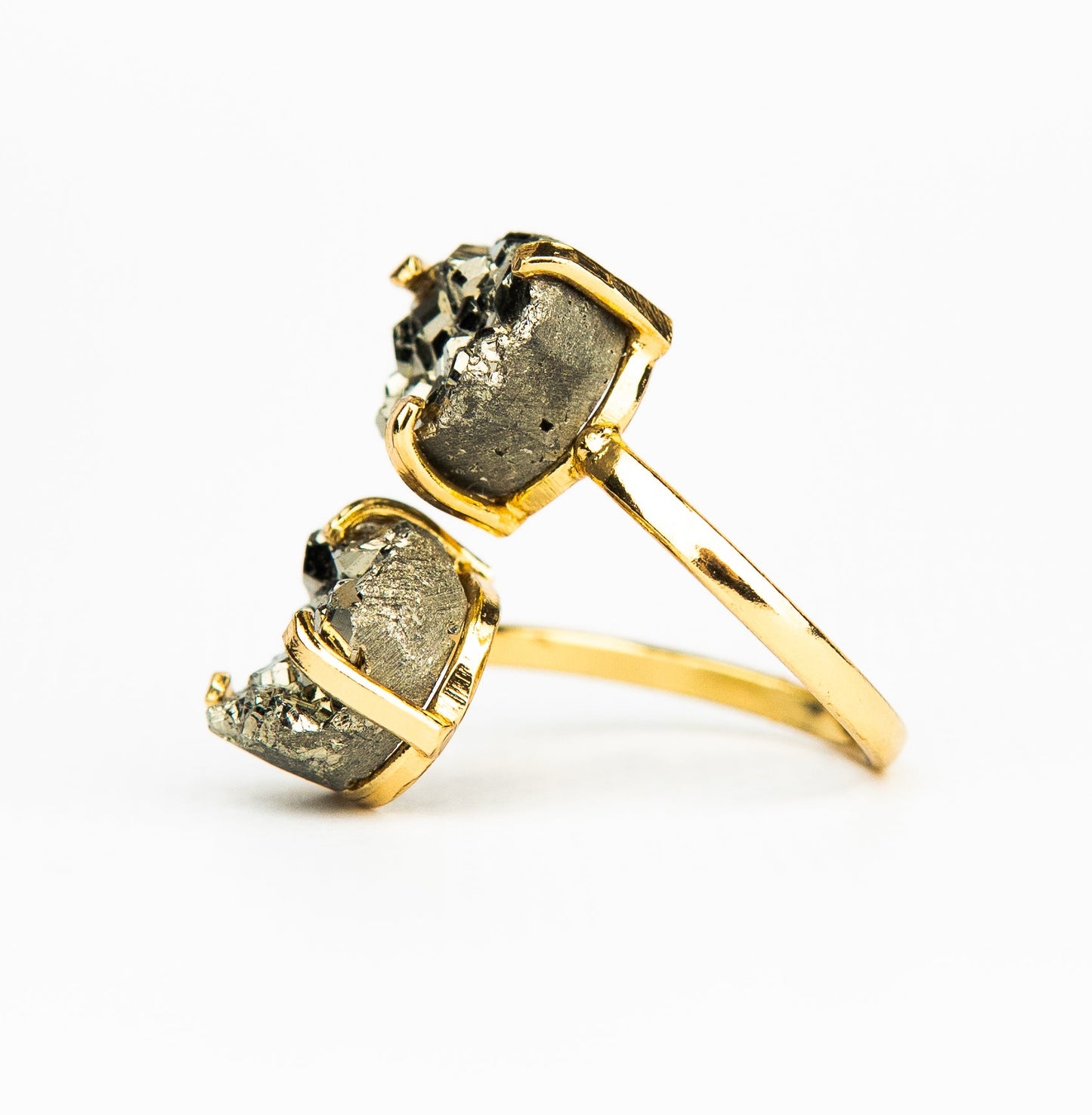 Каблучка з піритом з позолотою onesize Py-106