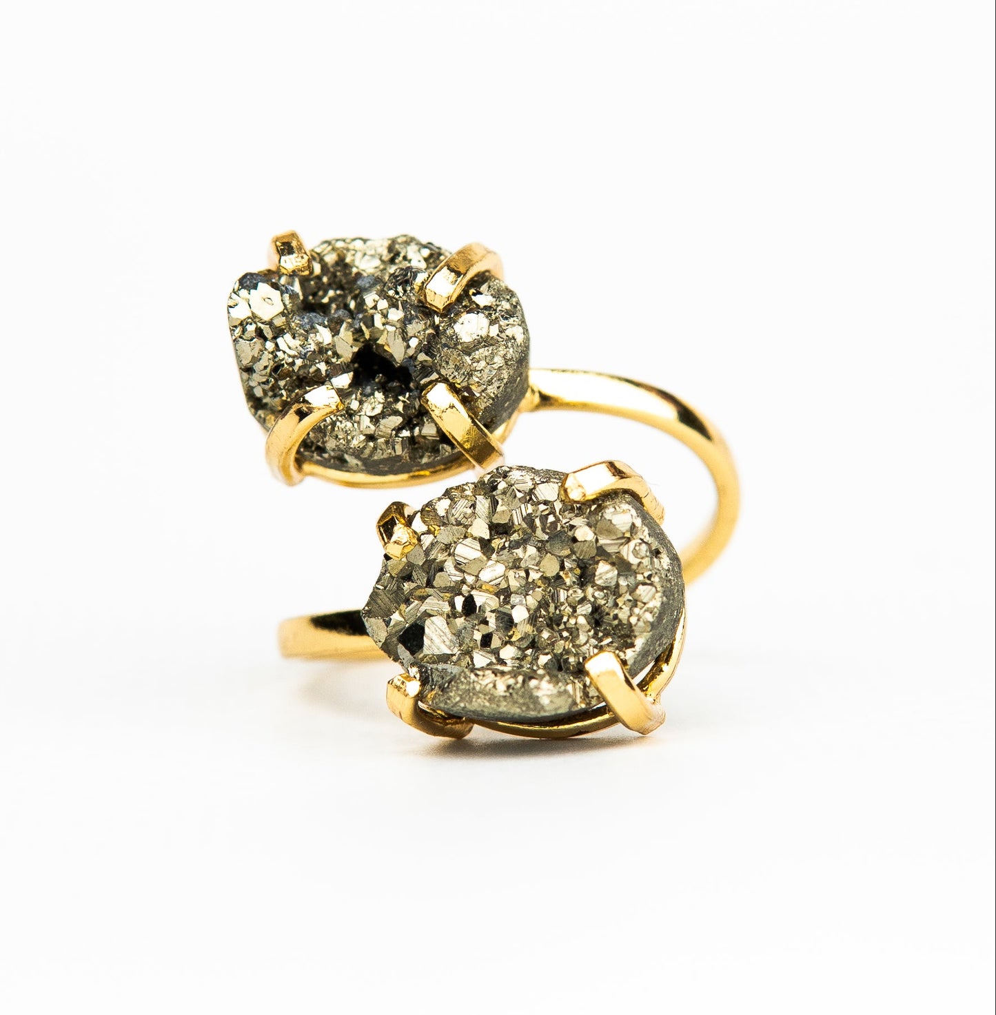 Каблучка з піритом з позолотою onesize Py-107