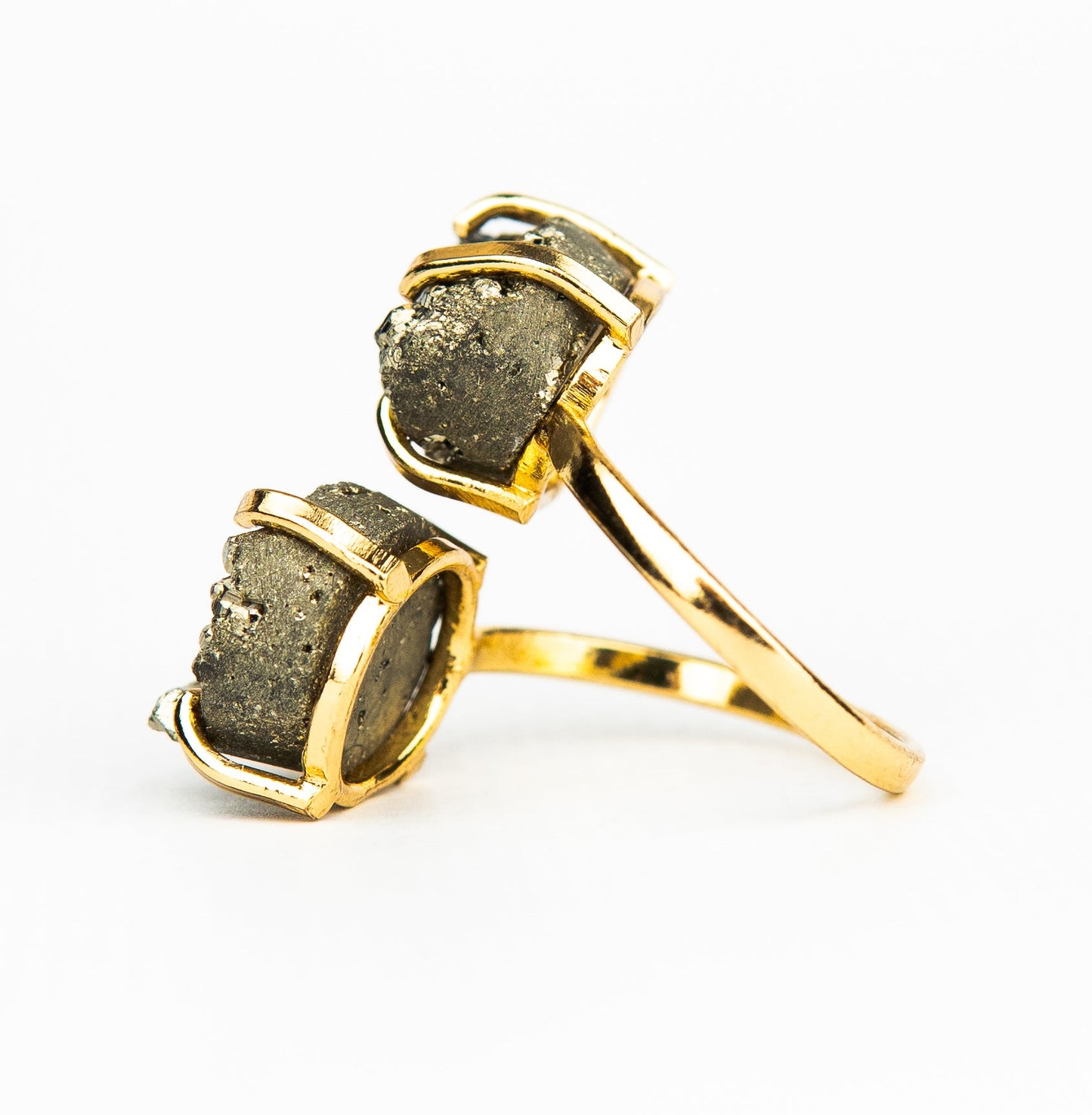 Каблучка з піритом з позолотою onesize Py-107