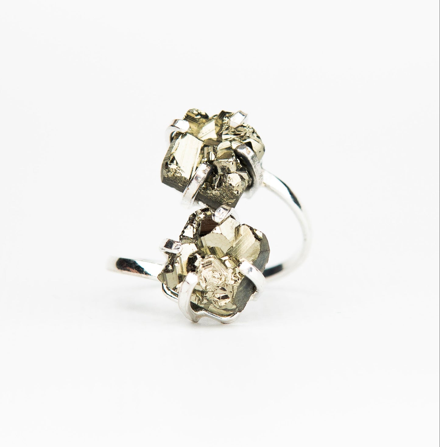 Каблучка з піритом з посрібленням onesize Py-99