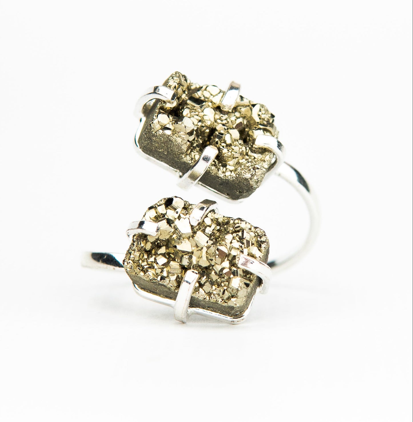 Каблучка з піритом з посрібленням onesize Py-102