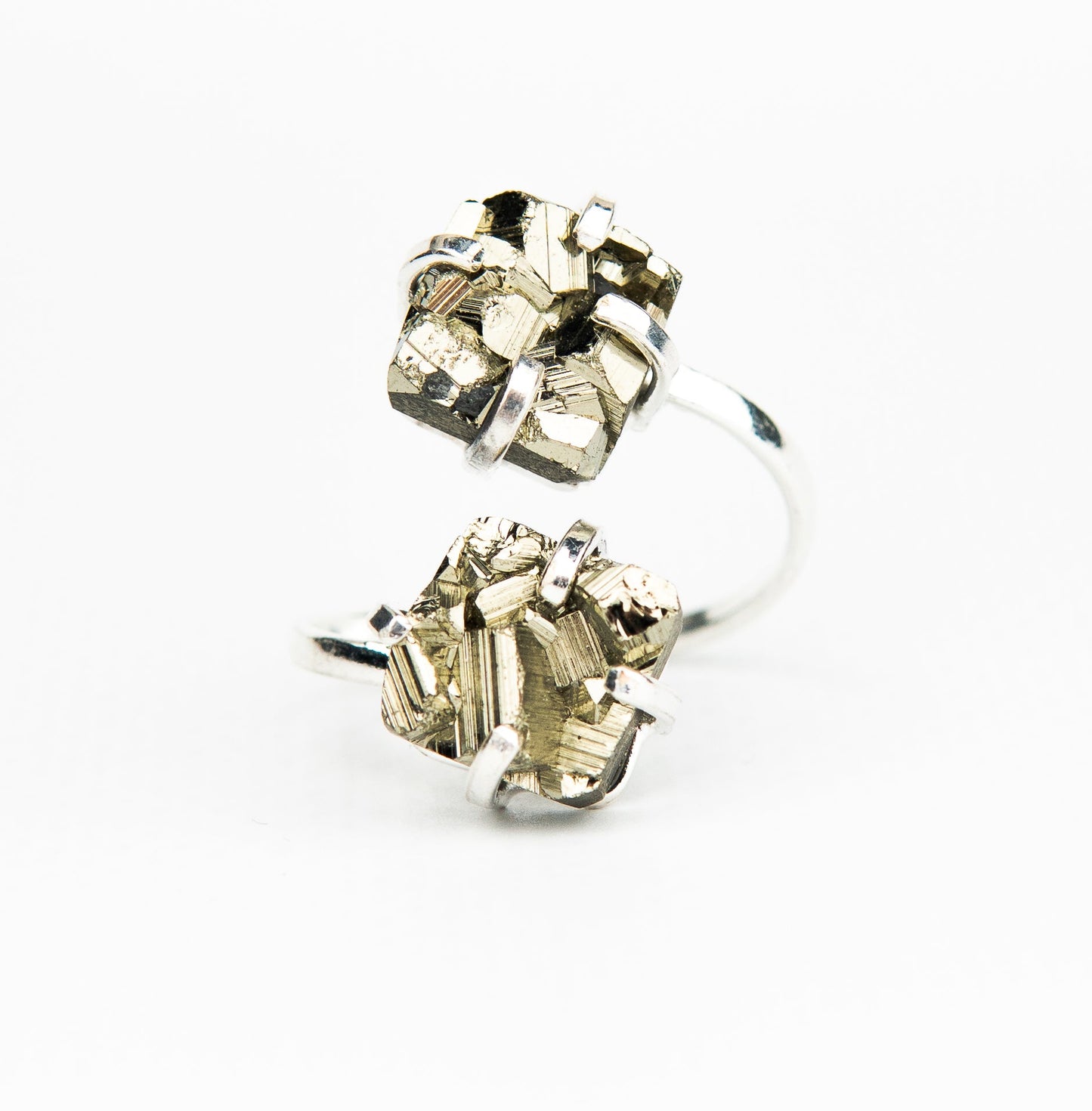 Каблучка з піритом з посрібленням onesize Py-103