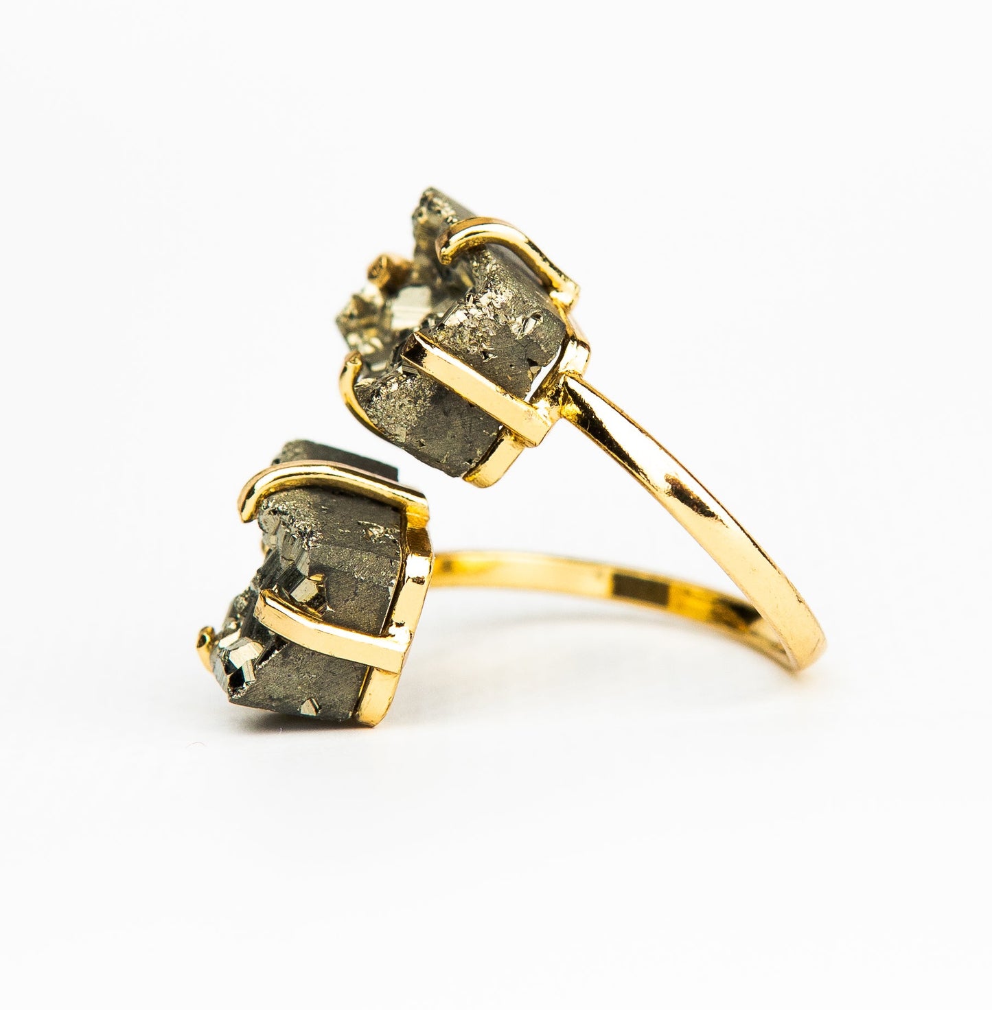 Каблучка з піритом з позолотою onesize Py-109