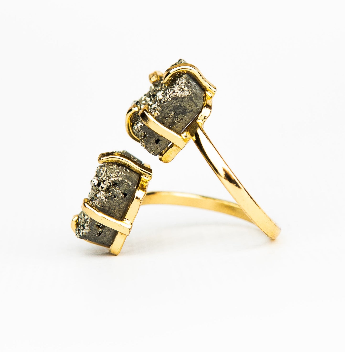 Каблучка з піритом з позолотою onesize Py-110