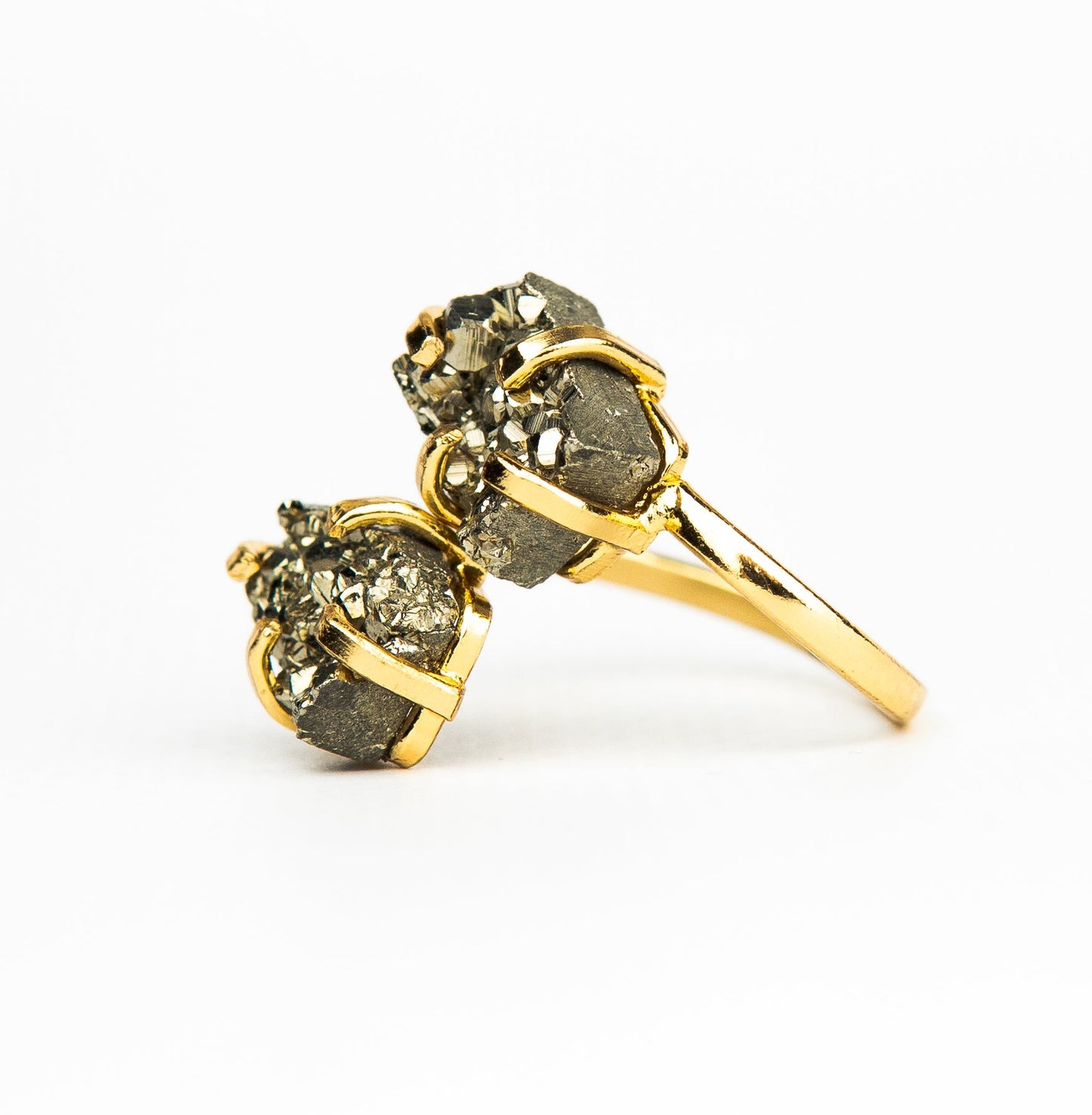 Каблучка з піритом з позолотою onesize Py-111