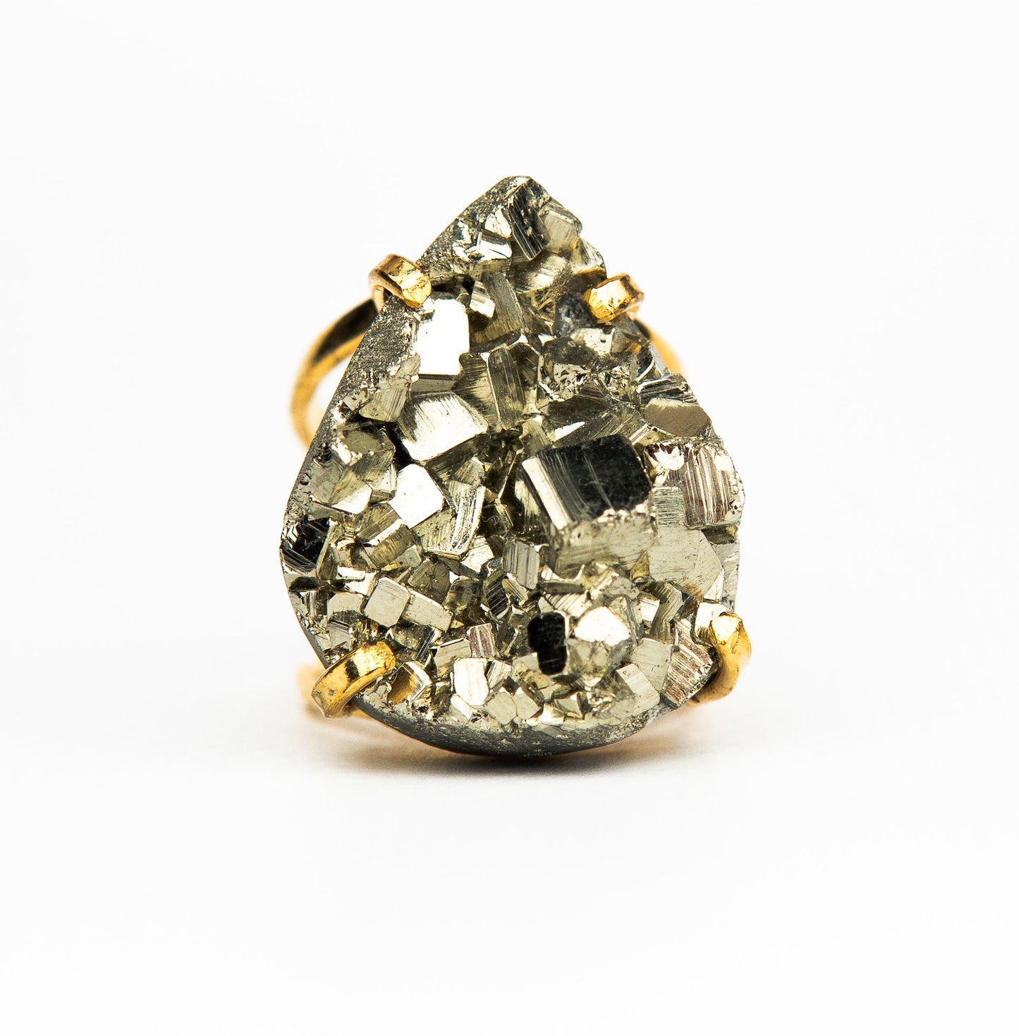 Каблучка з піритом з позолотою onesize Py-114
