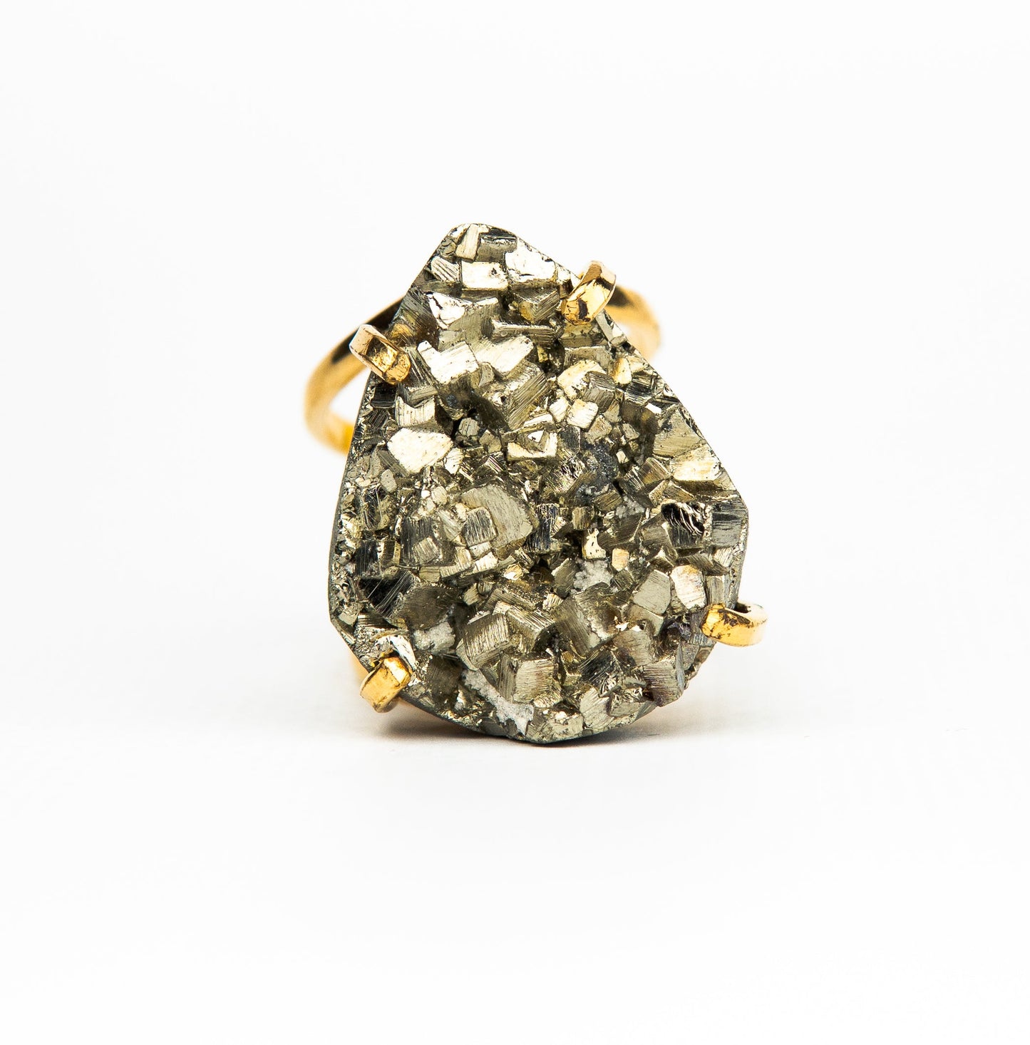 Каблучка з піритом з позолотою onesize Py-116