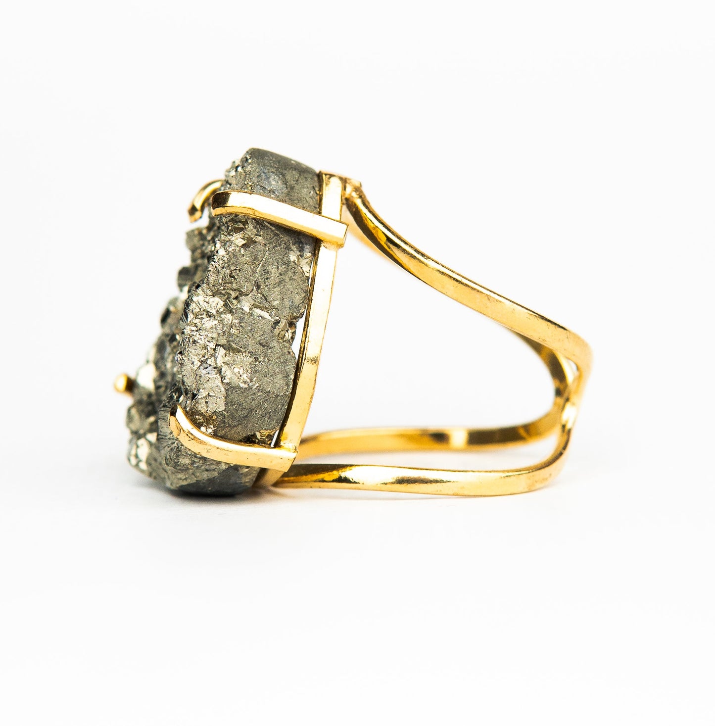 Каблучка з піритом з позолотою onesize Py-117