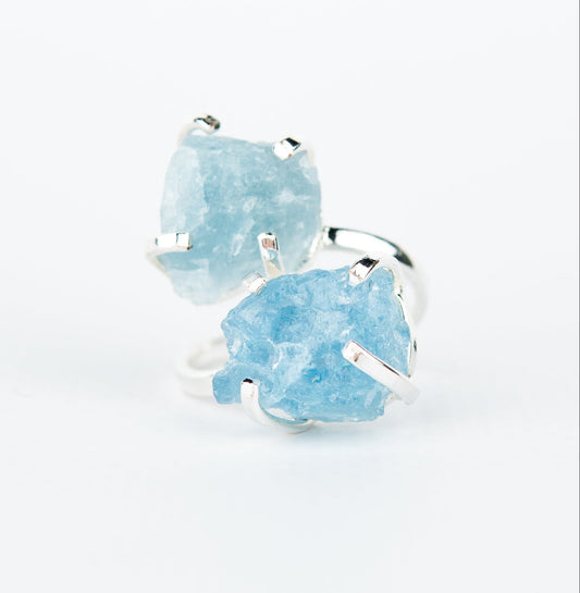 Каблучка з Аквамарина з посрібленням onesize Aq-171