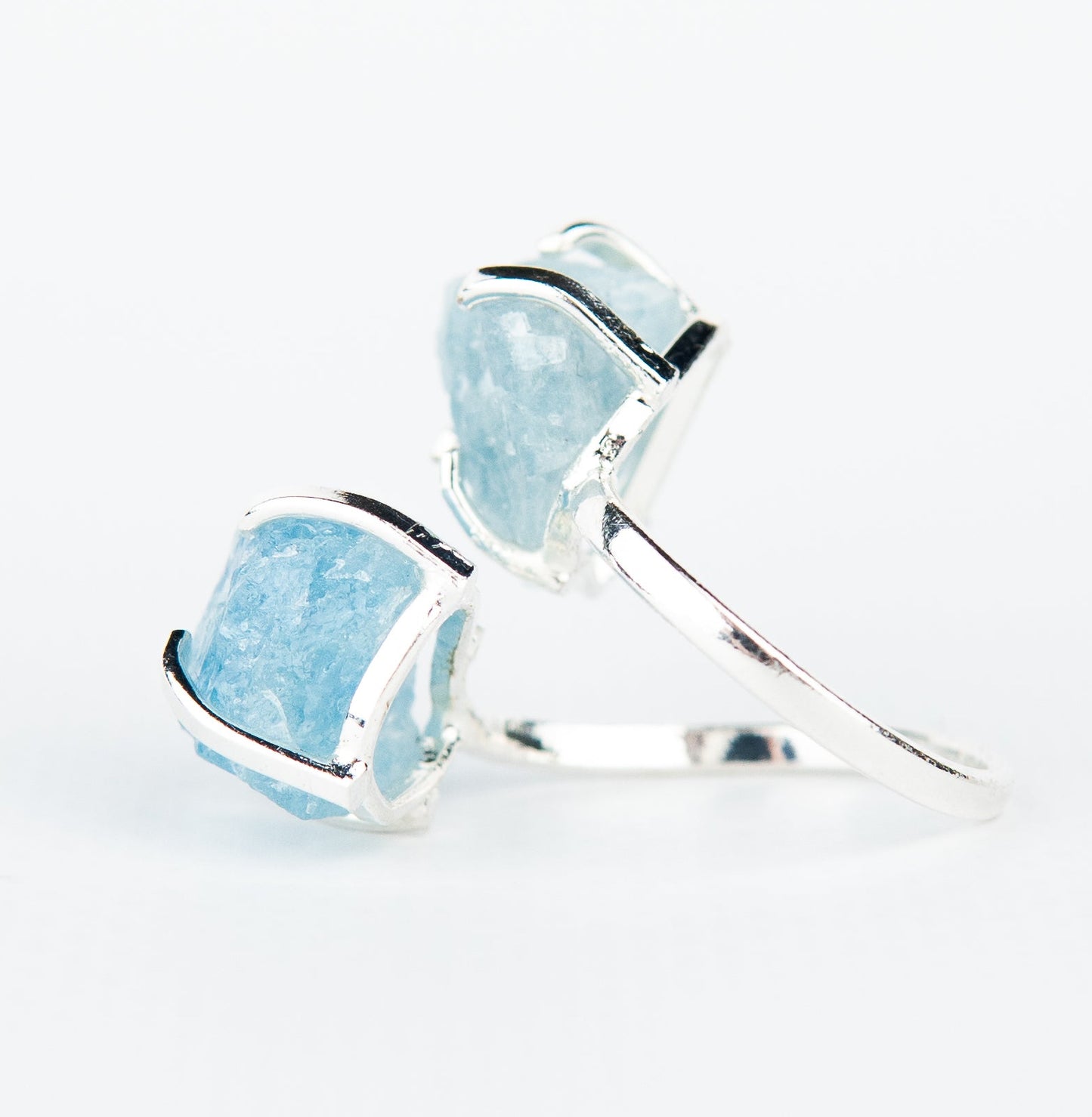 Каблучка з Аквамарина з посрібленням onesize Aq-171