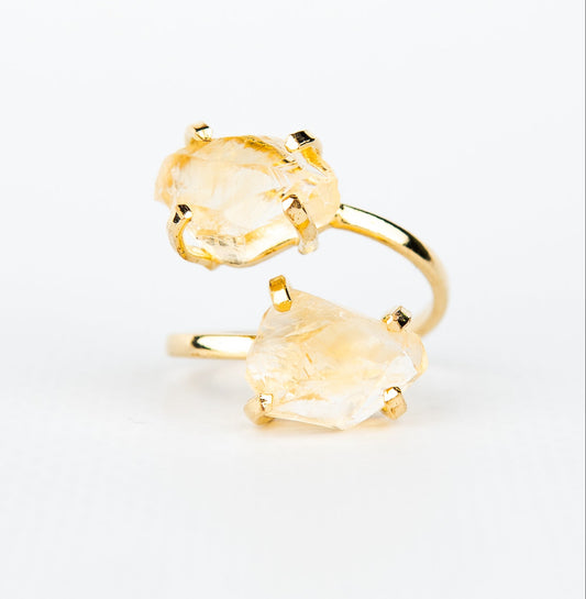 Каблучка з цитрином з позолотою onesize Сt-27