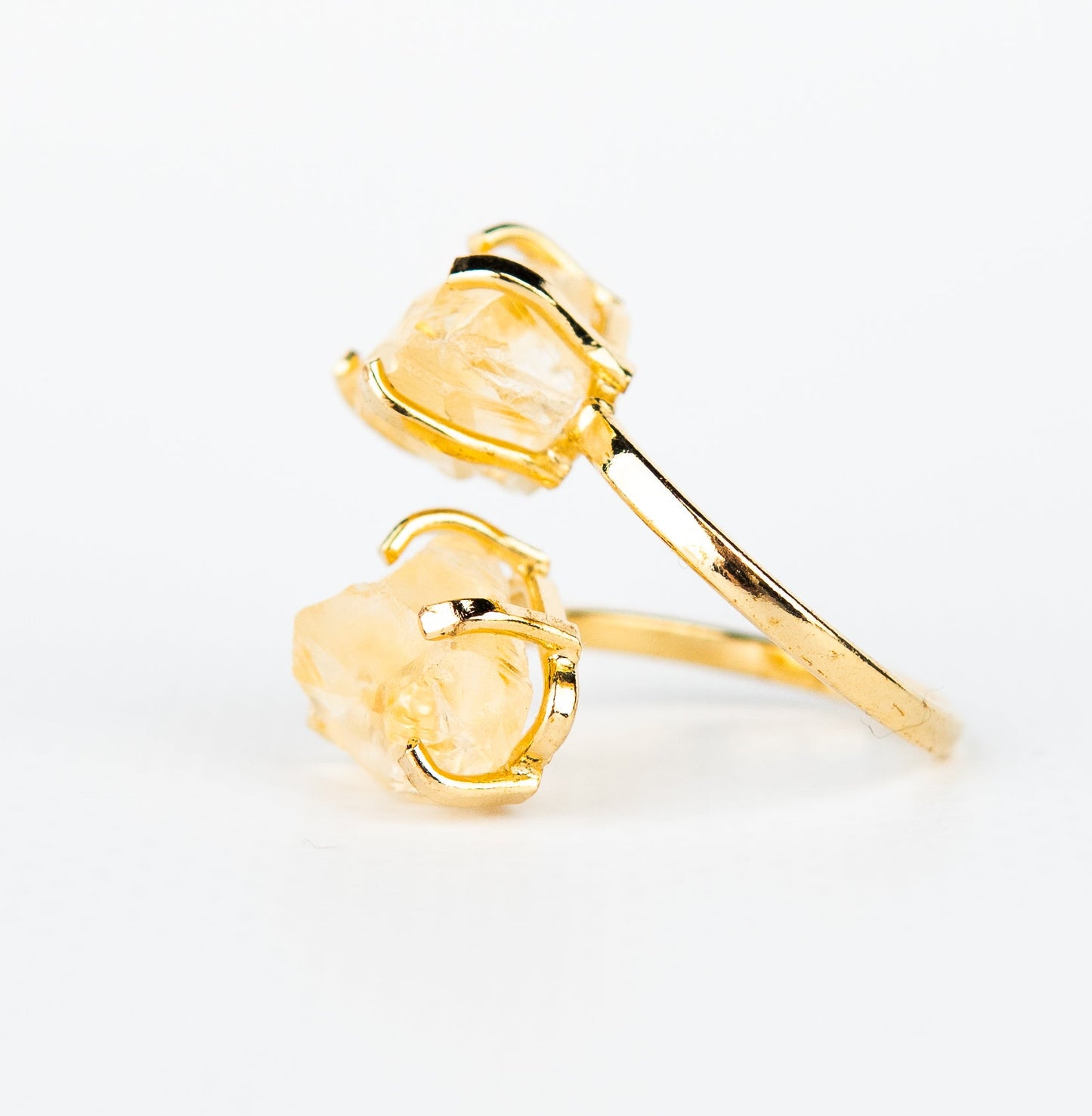 Каблучка з цитрином з позолотою onesize Сt-27