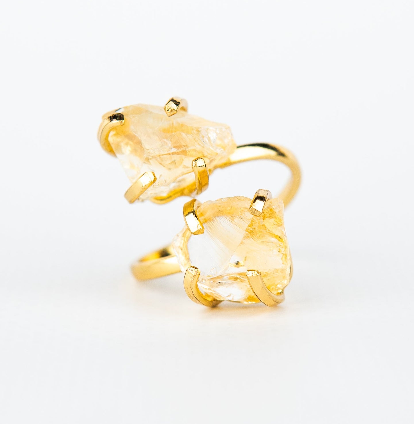 Каблучка з цитрином з позолотою onesize Сt-28