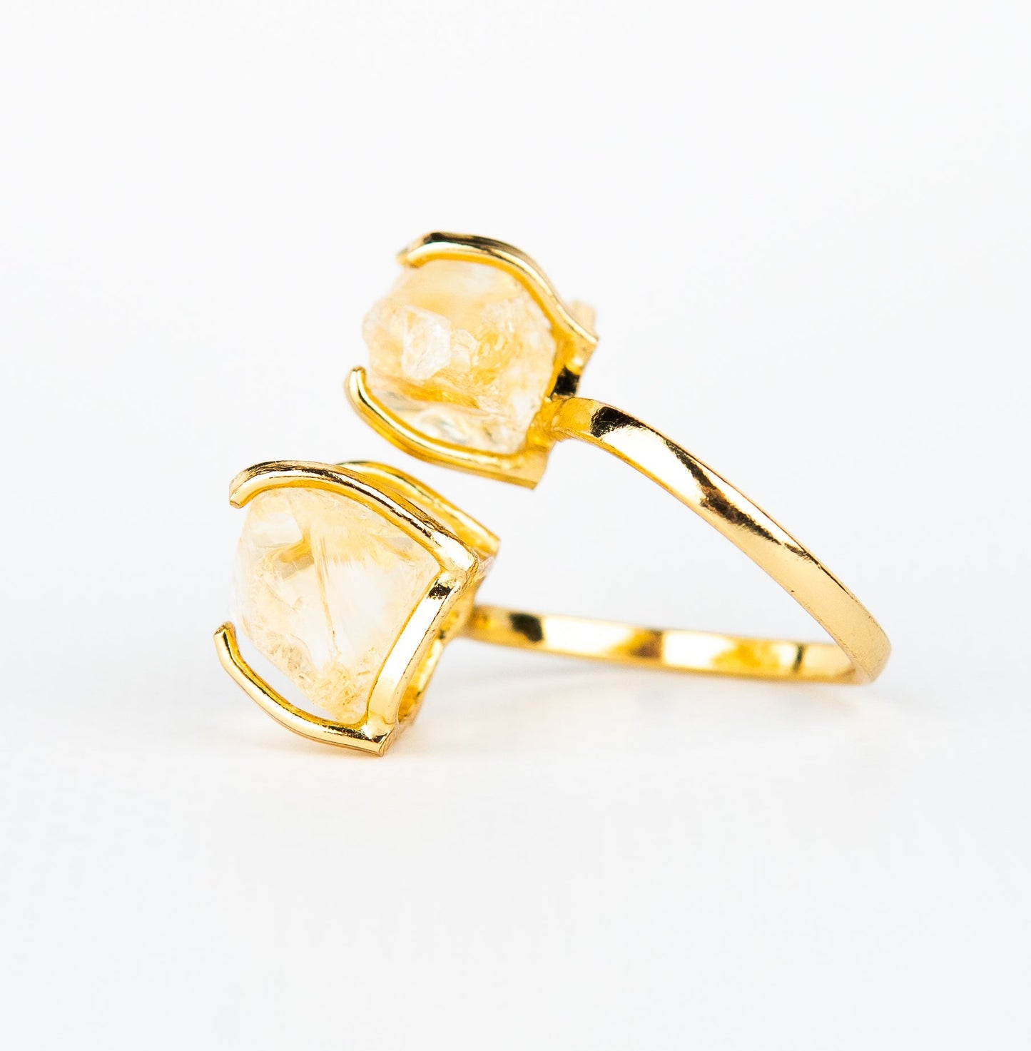 Каблучка з цитрином з позолотою onesize Сt-28