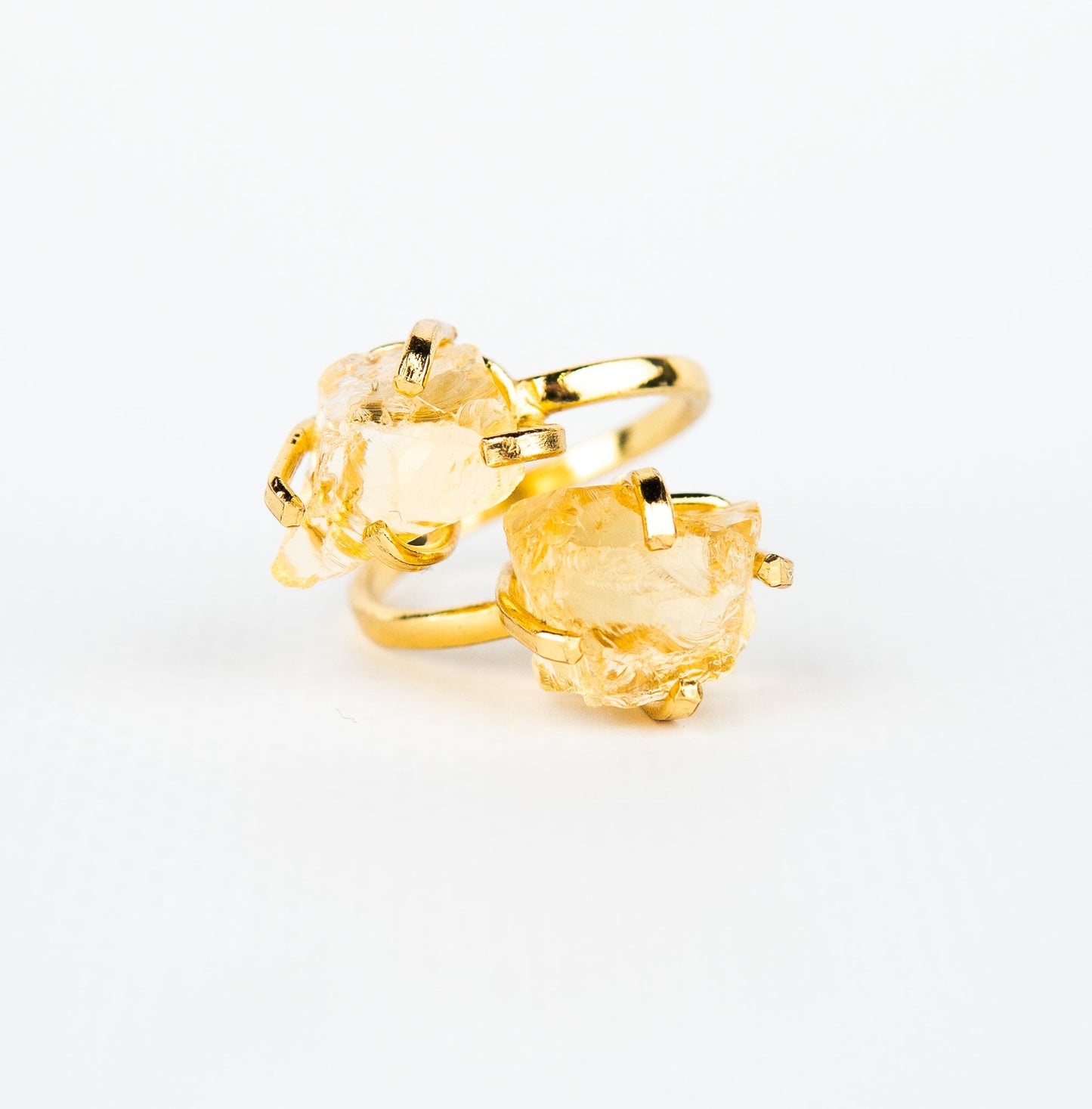 Каблучка з цитрином з позолотою onesize Сt-29