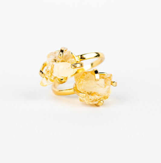 Каблучка з цитрином з позолотою onesize Сt-29