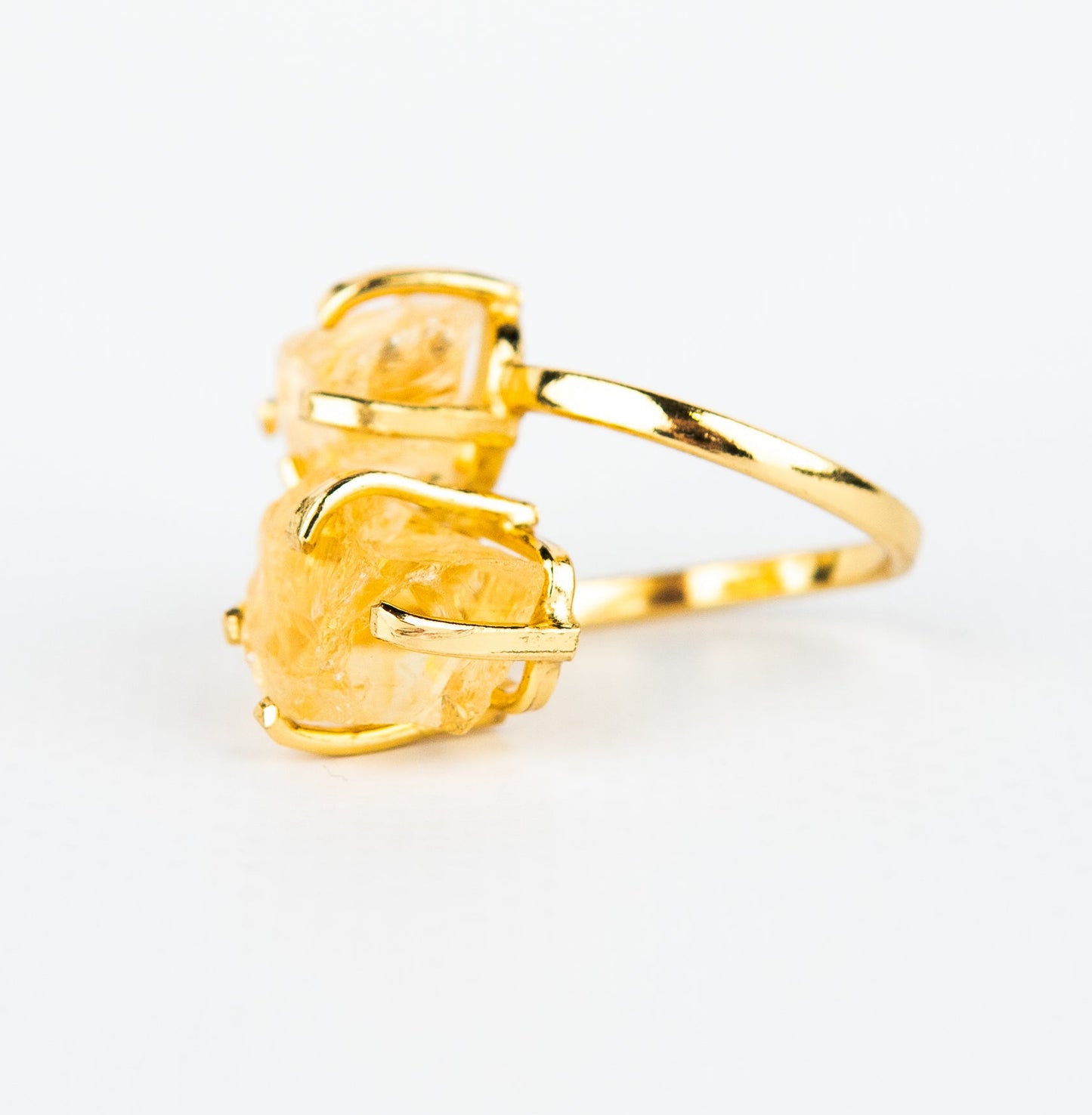 Каблучка з цитрином з позолотою onesize Сt-29