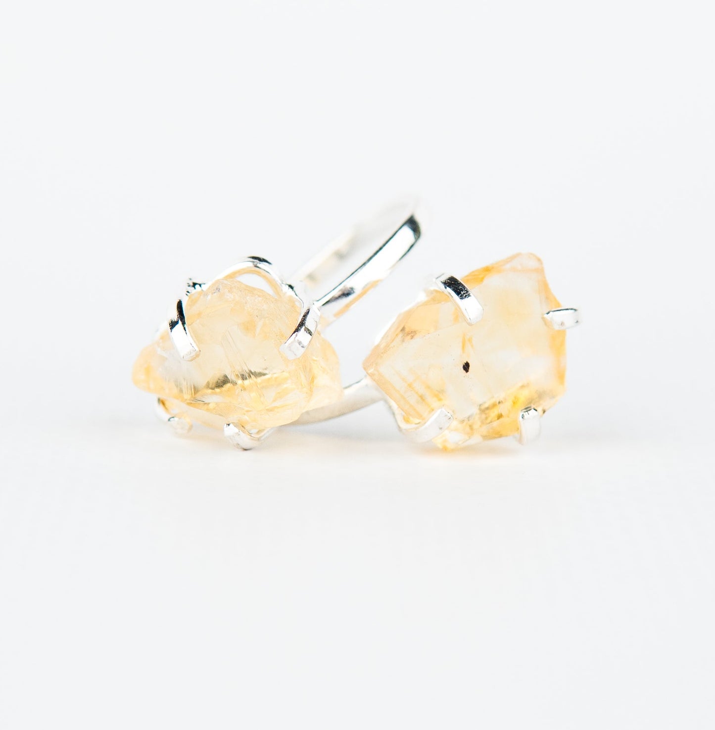 Каблучка з цитрином з посрібленням onesize Ct-20