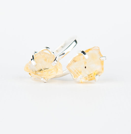 Каблучка з цитрином з посрібленням onesize Ct-20