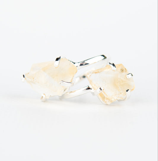 Каблучка з цитрином з посрібленням onesize Ct-22