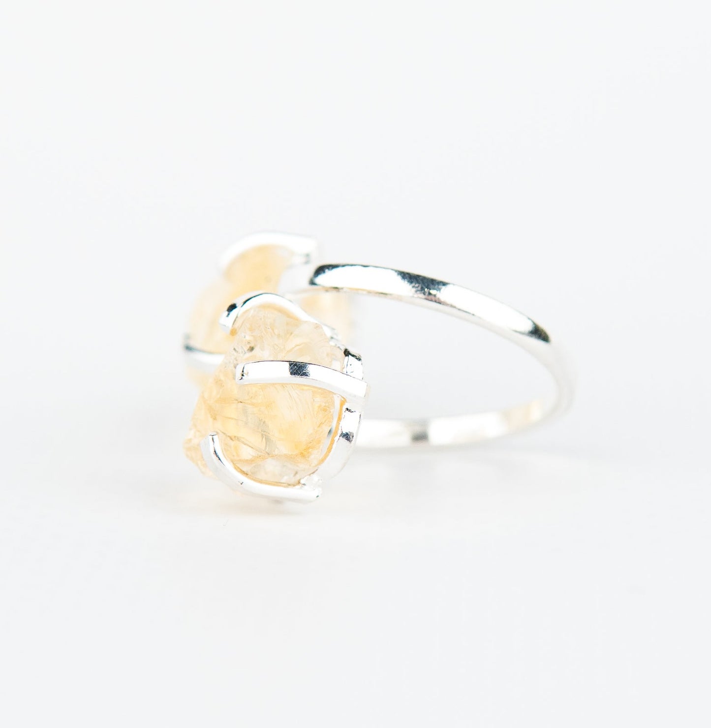 Каблучка з цитрином з посрібленням onesize Ct-22