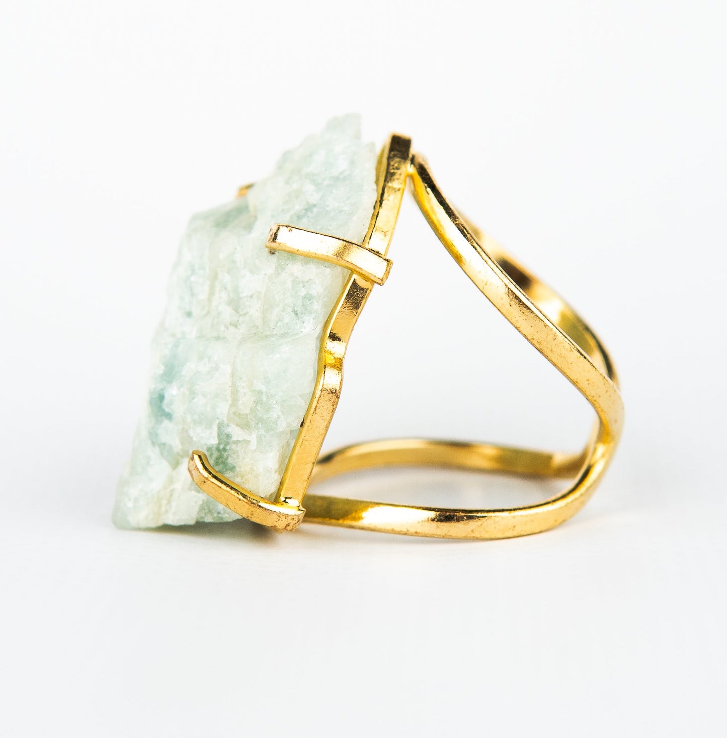 Каблучка з Аквамарина з позолотою onesize Aq-181
