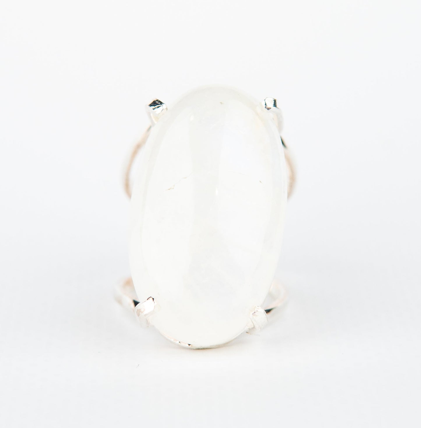 Каблучка з місячним камінням з посрібленням onesize Mk-3