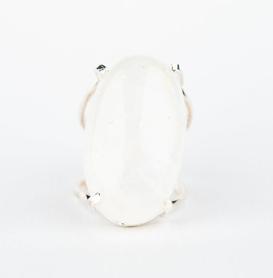 Каблучка з місячним камінням з посрібленням onesize Mk-3