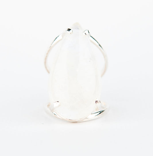 Каблучка з місячним камінням з посрібленням onesize Mk-5