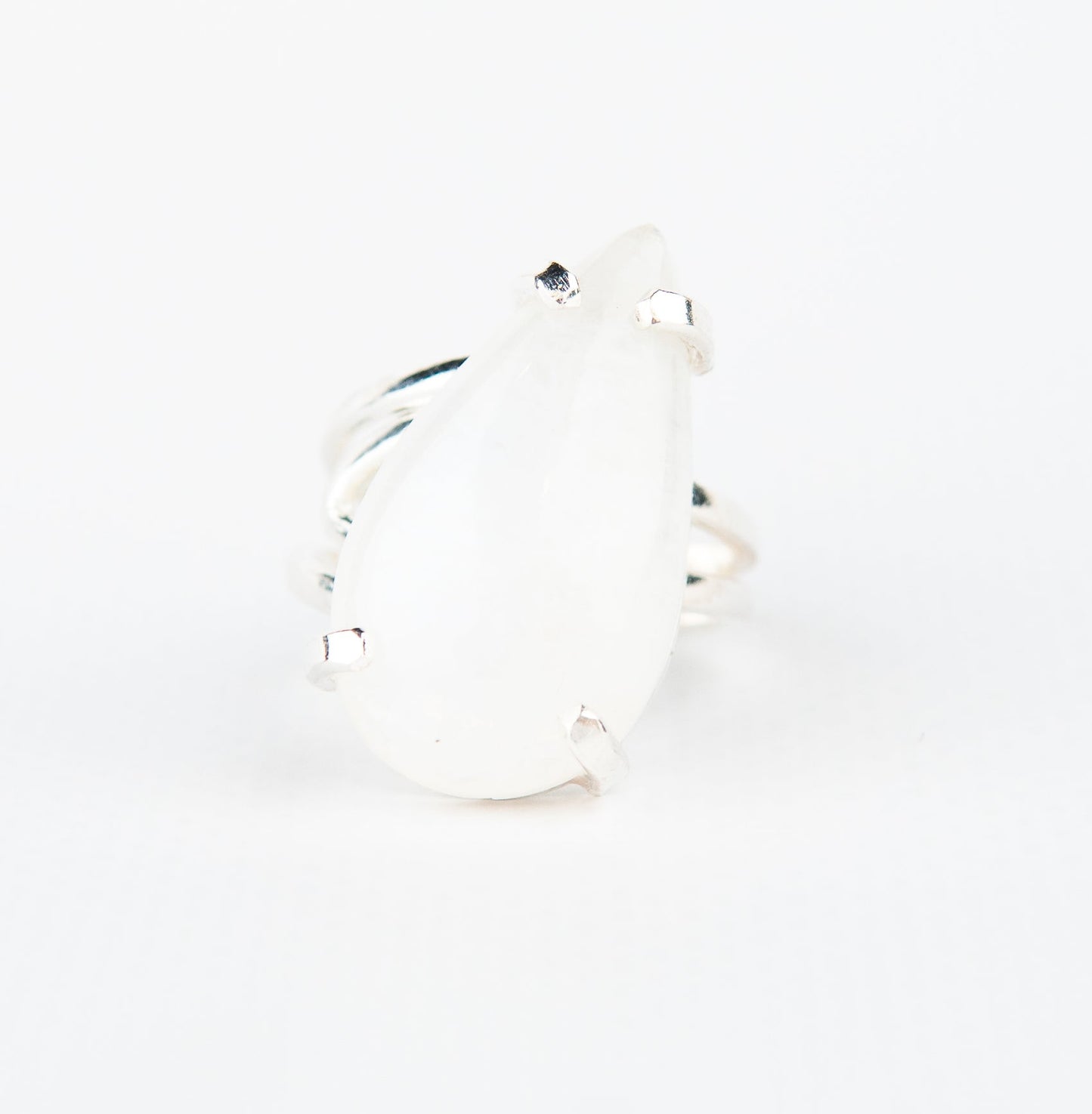 Каблучка з місячним камінням з посрібленням onesize Mk-7