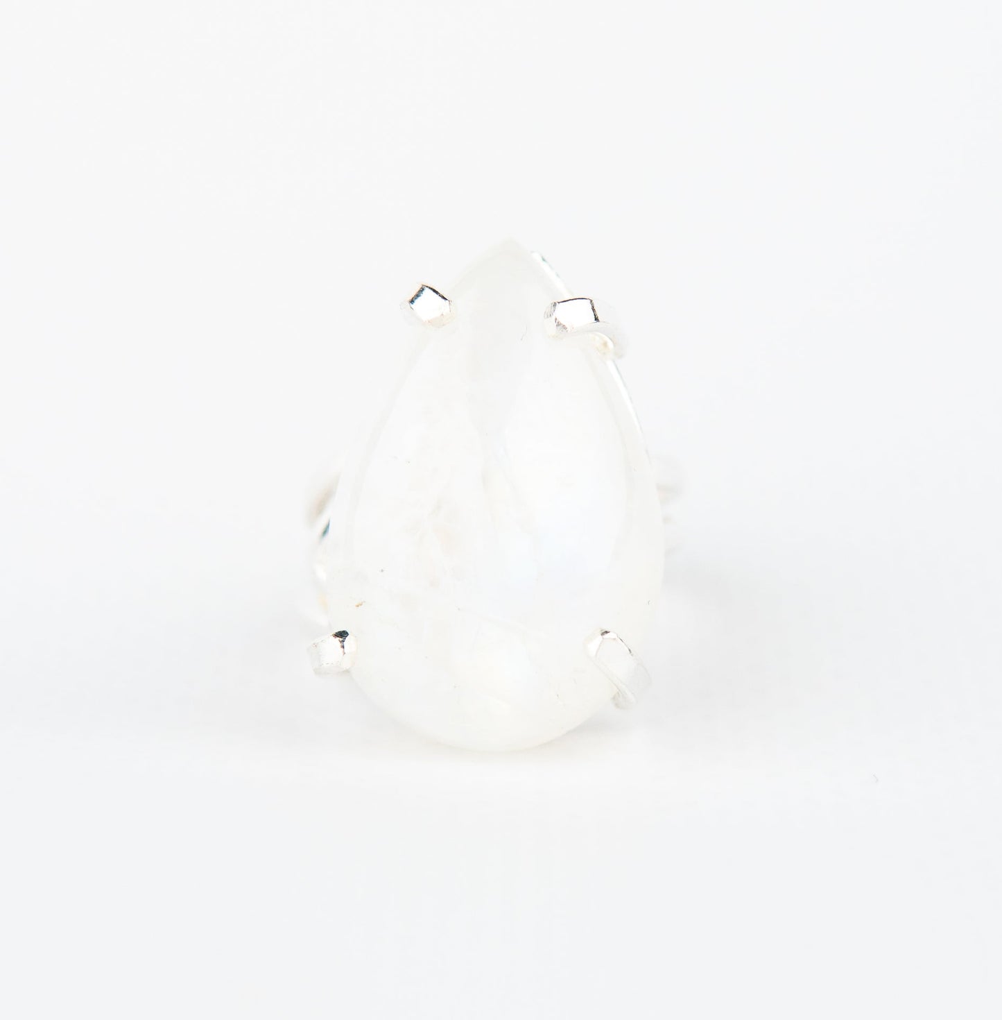 Каблучка з місячним камінням з посрібленням onesize Mk-8