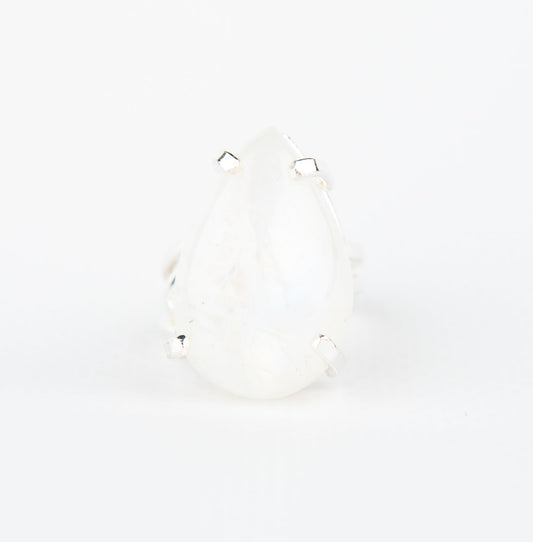 Каблучка з місячним камінням з посрібленням onesize Mk-8