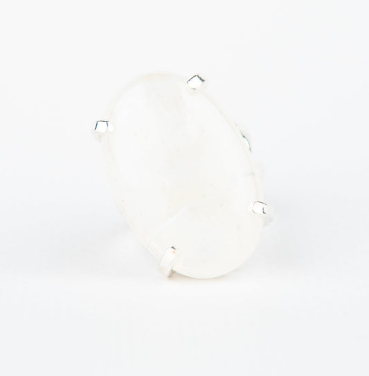 Каблучка з місячним камінням з посрібленням onesize Mk-10