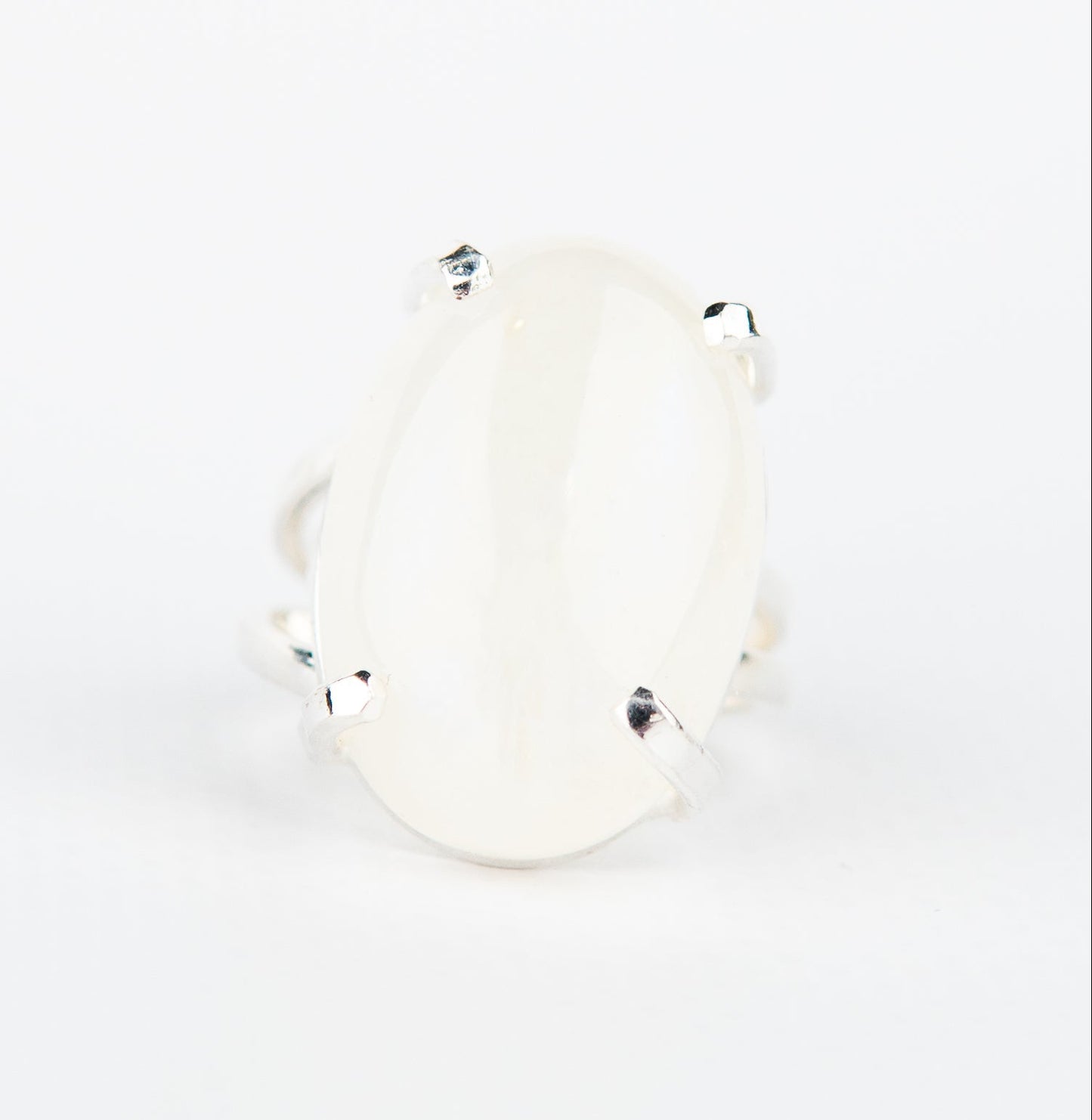 Каблучка з місячним камінням з посрібленням onesize Mk-11