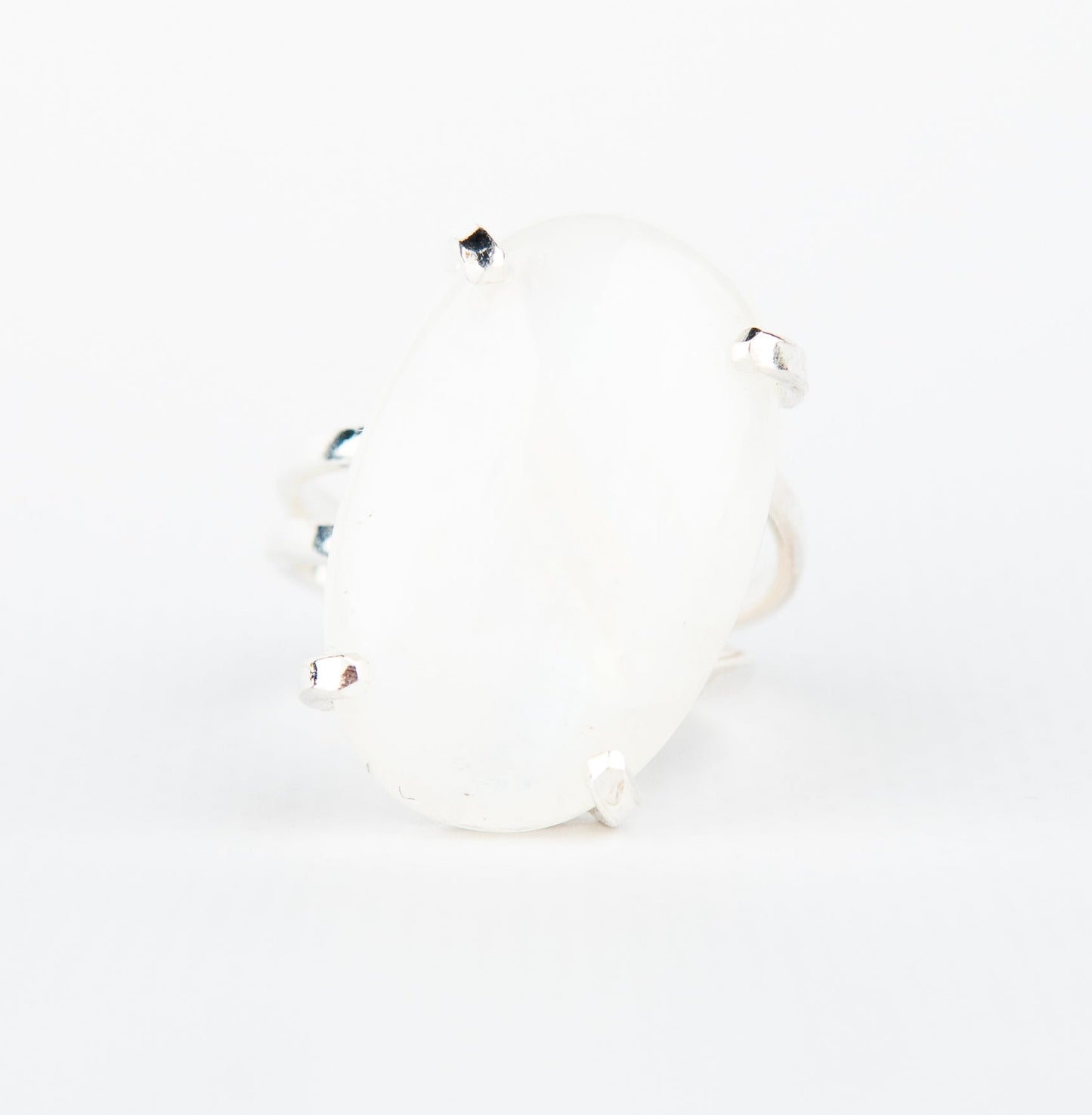 Каблучка з місячним камінням з посрібленням onesize Mk-12