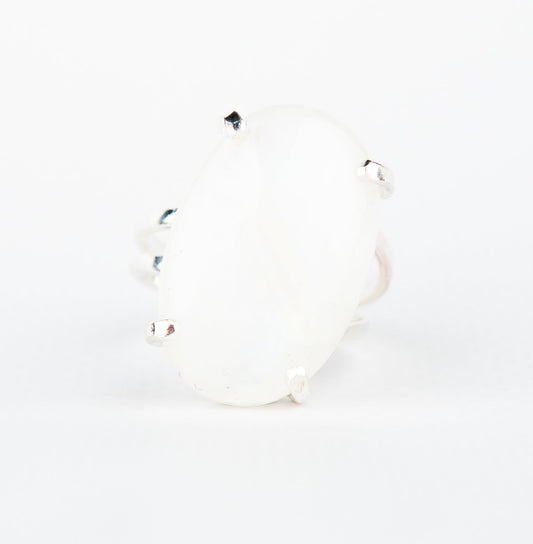 Каблучка з місячним камінням з посрібленням onesize Mk-12