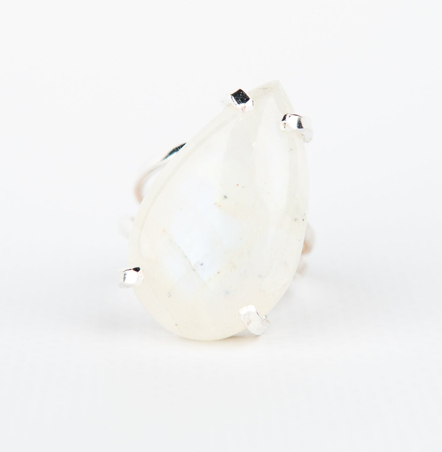 Каблучка з місячним камінням з посрібленням onesize Mk-14