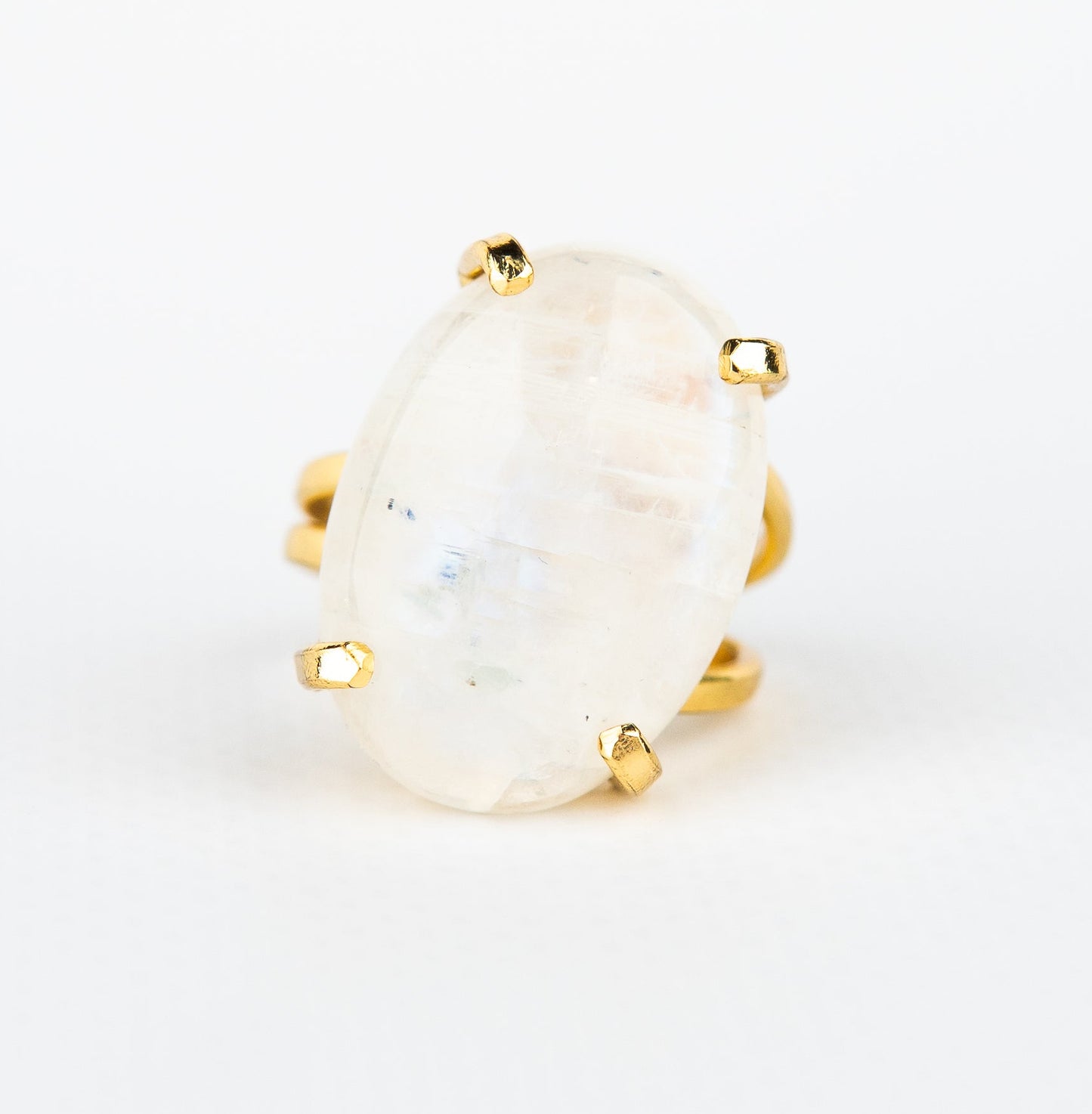 Каблучка з місячним камінням з позолотою onesize Mk-1