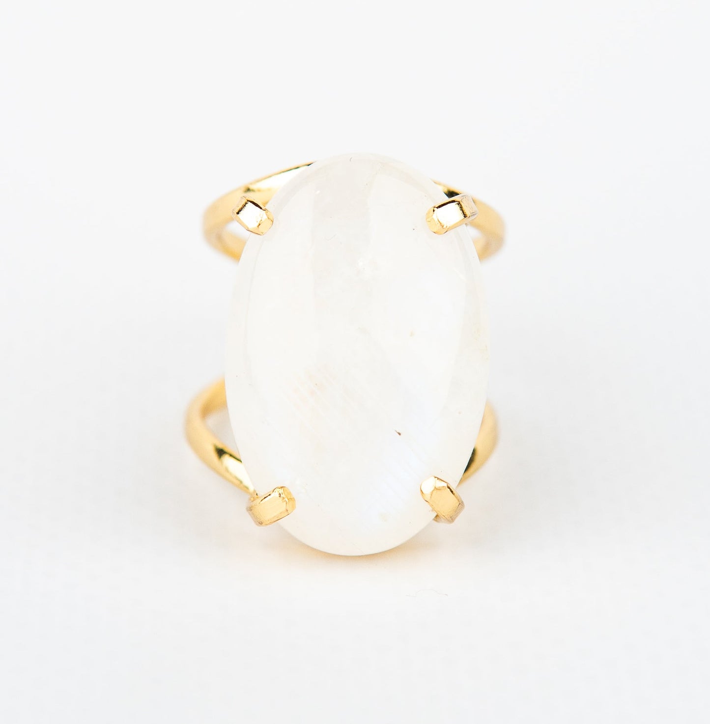 Каблучка з місячним камінням з позолотою onesize Mk-2